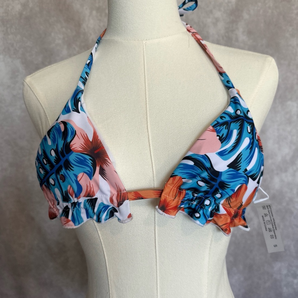 Tropical Triangle Bikini Top S Unbranded Super Cute For Pool Beach NWOT